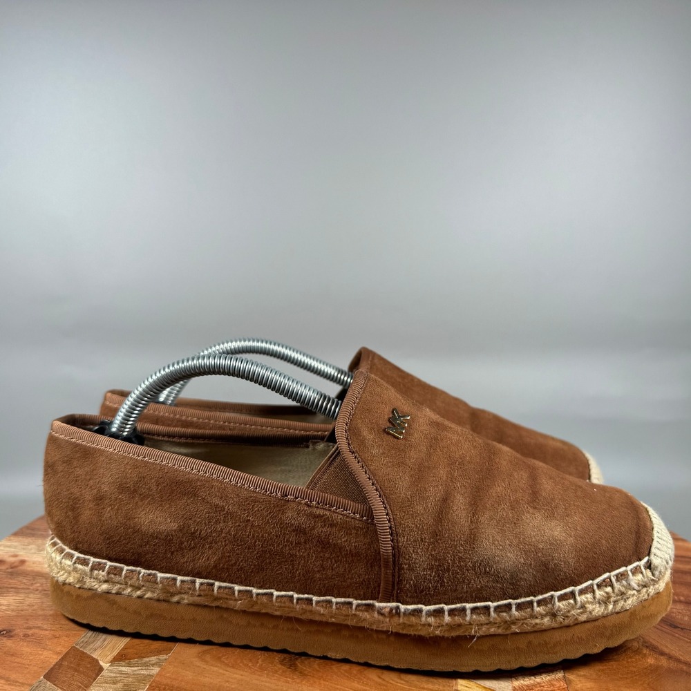 Michael Kors ME171 Brown Suede Espadrille Slip On Flats Womens 7M 37M